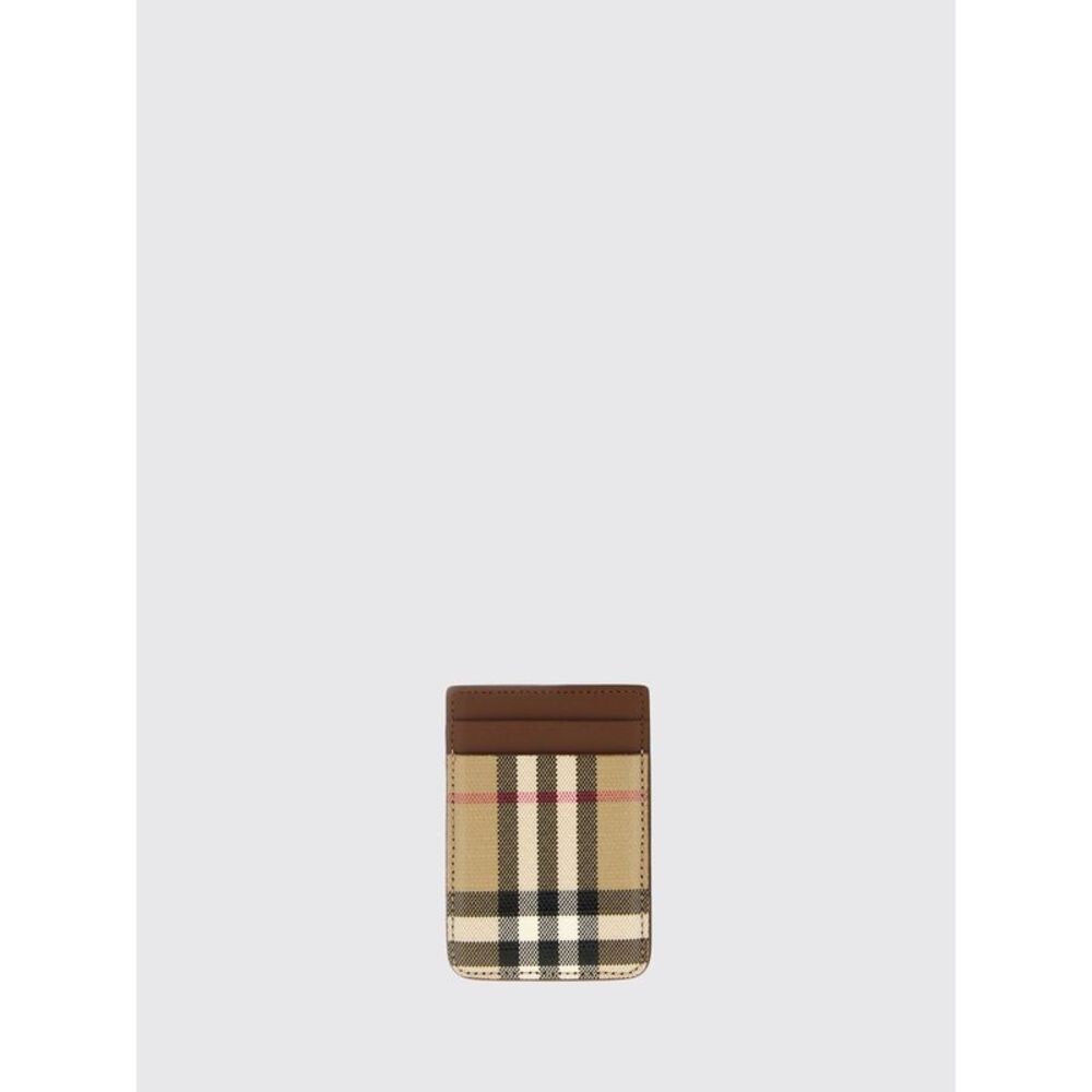 Burberry Men Burberry Vintage Check Cotton And Calfskin Card Holder